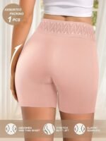Random 4 Colors Random Plus Size Panties Women'S Underwear Shorts Peach Hip Shorts Fashion Contrast Color High Waist Tummy Control Body Shapin - Image 3
