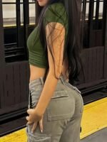 Solid Color Skinny Crop Top, Stylish Short Sleeve Crew Neck Top For Spring & Summer, Women'S Clothing - Image 7