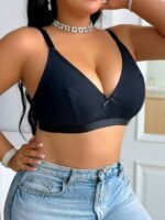 Elegant Light Gray Push-Up Bra With Bow Detail - Comfortable & Supportive Lingerie For Women, High-Elastic Nylon Blend, Hand Wash Only, Perfect For Casual Attire, Comfortable Bra | Elegant Pushup Bra | Nylon Blend Fabric - Image 8