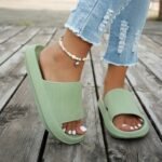 1 Pair Women'S Thick Sole Non-Slip Slide Sandals, Casual Slippers For Beach And Indoor/Outdoor Use, Comfortable All-Season Eva Shoes, Hand Washable Solid Color, Indoor Slippers - Image 18