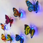 Multicolor Led 3D Butterfly Wall Light - Vibrant Colorful Outdoor/Indoor Decorative Light With Button Battery, Durable Plastic For Garden, Backyard, Lawn, Party & Home Decoration, Garden Lighting, Festive Lighting, Lively Design, Buttonoperated Device