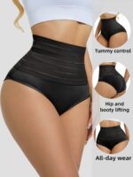 High-Waist Tummy Control Shapewear Panties For Women - Postpartum Belly Slimming, Comfortable & Breathable, No Rolling, Black, Stretchy Nylon & Elastane Blend, Hand Wash Or Dry Clean, Postpartum Underwear|Highwaist Design|Elastic Waistband, Waist Trainer Tummy Control - Image 4