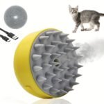 Cat Paw / Lemon Dual Options 3-In-1 Electric Pet Steam Brush, Cat Claws Regular Model (150Mah) One Button Spray Massage Cleaning With Self-Cleansing, 3-In-1. Suitable For Cats And Dogs, Used To Massage Cleanse Remove Loose Hair. Solves Pet Tangles Knots. 400Mah Battery - Image 3