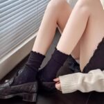 1/2/3 Pairs Of Socks For Women, Japanese And Korean Style, Spring And Summer Solid Color Retro Hollow Breathable Mesh Socks For Women, Autumn Mid-Tube Pile Socks For Women, Lace Japanese Loose Socks Ins - Image 10