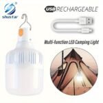 Lihangstar Usb Rechargeable Led Camping Light Bulb - High Brightness, 3 Lighting Modes (High/Low/Strobe), Portable Night Light With Hook & Usb Cable For Emergency, Adventure, Camping, Fishing, Camping Accessories, Lihangstar