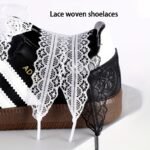 2Pcs Lace Shoelaces, Black And White Two-Color Lace Shoelaces - Image 4