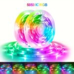 Rgb+Ic Led Strip Light With App Control, 3-Key Remote, Multi-Mode Dimming, Music Sync, Usb Powered, Non-Waterproof, Built-In Mic, For Pc, Tv, Bedroom, Dining, Living, Gaming, Bar, Party - Indoor Use, 99.97Cm-10.0Meter - Image 10