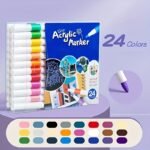Acrylic Paint Markers For Adults, Fine Tip, Medium Point, Washable, Ambidextrous Plastic Body, Permanent, For Rock, Wood, Glass, Fabric, Ceramic, Stone Arts And Crafts, Professional Artistic Use, Ideal Birthday, Christmas, Easter Gift, For 14+ - Image 12