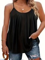 Plus Size Solid Cami Top, Crew Neck Spaghetti Strap Top For Summer, Women'S Plus Size?Clothing - Image 5