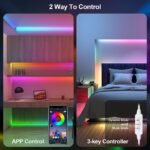 Rgb+Ic Led Strip Light With App Control, 3-Key Remote, Multi-Mode Dimming, Music Sync, Usb Powered, Non-Waterproof, Built-In Mic, For Pc, Tv, Bedroom, Dining, Living, Gaming, Bar, Party - Indoor Use, 99.97Cm-10.0Meter - Image 4
