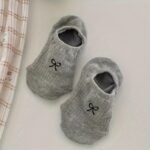 5 Pairs Women'S Ankle Socks With Cute Bow Detail - Breathable Lightweight No-Show Boat Socks For Casual & Athletic Wear, Assorted Neutral Colors, Machine Washable, Soft Fabric - Image 3
