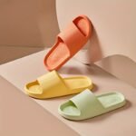 Solid Color Eva Pillow Slides, Soft Sole Lightweight Home Bathroom Slides, Non-Slip Comfort Beach Shoes - Image 15