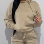 Women'S Solid Color Polyester Hoodie With Kangaroo Pocket, Fall Season Regular Length Pullovers, 100% Polyester Knit Fabric, 190G/M? - Cozy Casual Wear