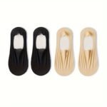 1 Pair/4 Pairs Women?S No-Show Boat Socks - Ice Silky Fiber Ultra-Thin Invisible Low-Cut Ankle Socks For High Heels, Seamless Comfort, 6 Solid Colors (Black/Beige/Pink/Gray/Purple/Light Blue), Highheeled Accessories, Minimalist Sock Design - Image 9