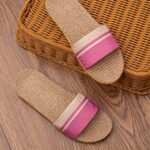 Women'S Comfy Linen Slides, Striped Open-Toe Flat Summer Shoes, Indoor & Outdoor Slippers With Eva Sole - Sizes 6 To 10.5, Indoor Summer Footwear|Open Toe Shoes|Linen Sandals, Ladies Slippers - Image 4