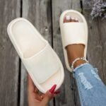 1 Pair Women'S Thick Sole Non-Slip Slide Sandals, Casual Slippers For Beach And Indoor/Outdoor Use, Comfortable All-Season Eva Shoes, Hand Washable Solid Color, Indoor Slippers - Image 15