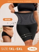 Miotan Women'S Plus Size High-Waist Shaping Shorts - Breathable Mesh Nylon, No Padding, High Support Butt Lifting & Tummy Control, Solid Color, 1Xl-5Xl, Underwear, Sleek Underwear, Comfortable Fit - Image 3