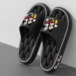 Disney Mickey & Minnie Mouse Unisex Eva Slippers - Soft Comfortable Non-Slip Indoor/Outdoor House Shoes With Ventilation Holes, All-Season Slip-On Design For Women & Men, Black & White Couple'S Slippers, House Slippers - Image 8