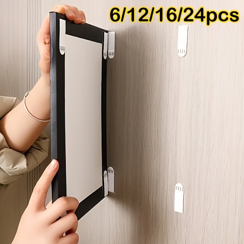 product-fancy-18bcccdd-1d03-4138-910a-314f81a4675b.jpg 6/12/24-Pack, No-Drill Hanging Strips - Double-Sided Removable Wall Hooks For Frames And Artwork With Waterproof Adhesive Tabs - Image 1