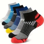 6 Pairs Of Men'S Low Cut Ankle Socks, Anti Odor & Sweat Absorption Breathable Socks, For All Seasons Wearing