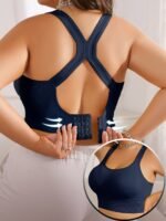 Plus Size Women'S S Bra With Removable Pads - Breathable Anti-Sagging Wire-Free Design For Yoga - 10 Colors Available, Accessory, Racerback Style, Adjustable Straps, Medium Elasticity, Top, Seamless Style, Durable Construction, Lifestyle - Image 8