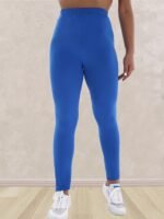 Plus Size, Plus Size Women'S High-Waisted Leggings - 4-Way Stretch Elastic Waistband, Solid Black 7/8 Length Pants For, Casual & All-Season Wear - Machine Washable Apparel, Leggings, Versatile Clothing, Highelastic Waistband - Image 7