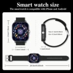 1.83-Inch Full Touch Screen Silicone Strap Smart Sports Watch, Unisex Fitness Outdoor Pedometer, Various Watch Faces Available, Wireless Calls, Multiple Sports Modes, Remote Camera Control, Alarm Clock, Weather Forecasts, Featuring A Tft Display And Alloy Body, Equipped With A 180Mah Battery, Suitable As A Gift For Both Men And Women. - Image 2