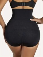 Looks 4.54 Kg Thin1Pcs Of Women'S High-Waisted Shapewear - Apricot And Black, Abdominal Control And Buttock Lift, Smooth Stretch Fabric, Solid Stripe Details, Daily Body Contouring And Buttock Lift | Summer Skinny | Thin Leggings - Image 9