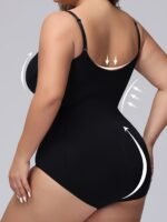 Women'S Plus Simple Shapewear Bodysuit, Plus Size Solid Seamless Tummy Control Slimming Adjustable Body Shaper - Image 7