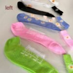5 Pairs Of Floral Prints With Contrasting Fishnet Stockings, Breathable And Comfortable Ankle Socks, Women'S Stockings And Sweaters. - Image 10