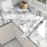 1 Roll Self-Adhesive Marble Texture Kitchen & Bathroom Wallpaper - Removable Peel & Stick Film With White/Gray/Black Marble Pattern, Glossy Finish, Easy Application For Countertops, Walls, Sinks, Shower Doors - Durable Surface Protector, Scratch &, Easy Clean, Peelable Film, Textured Surface, Seamless Matching, Suitable For Cabinets & Desks, Modern Marble Design - Image 41