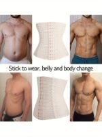 1Pc Men'S Breathable Mesh 3 Row Buckle 4 Steel Bone Shaping Waist Tummy Control Belt Seal Suitable For Daily Dressing - Image 5