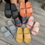 Solid Color Eva Pillow Slides, Soft Sole Lightweight Home Bathroom Slides, Non-Slip Comfort Beach Shoes - Image 2