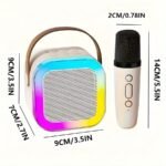 Mini Portable Karaoke System With 1 Or 2 Wireless Microphones - Colorful Led Disco Lights, Rechargeable Lithium Battery, Usb Charging, Ideal For Home Parties, Birthdays, And Valentine'S Day Gifts, Karaoke Equipment|Modern Karaoke Machine|Wireless Microphone - Image 2