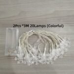 A String Of Led Snowflake Curtain Lights, Romantic Christmas Curtain String Lights, Fairy Lights For Weddings And Parties, Suitable For Home Garden Bedroom Outdoor And Indoor Decoration, Powered By Aa Batteries, Available In 2 Meters With 10 Led Lights, 3 Meters With 20 Led Lights, And 6 Meters With 40 Led Lights. - Image 5