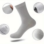 5 Pairs Four Seasons Bamboo Fiber Men'S Mid Tube Socks Casual Breathable Business Socks - Image 12