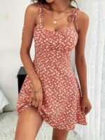 Floral Print Cami Dress, Vacation Sleeveless Ruched Summer Dress, Women'S Clothing - Image 5