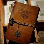 A Vintage Leather Notebook With A Matte Finish - Features An Antique Pirate-Themed Maritime Compass Design, Hardbound Writing Journal With A Metal Clasp And Spiral Binding. - Image 3