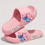Disney Stitch & Angel Women'S Eva Slippers - Soft Cushioned Thick Sole Summer Sandals With Cute Cartoon Design, Durable Eva Material, Hand Washable For Home, Beach, Casual Wear (Unisex Couples Slippers) - Image 2