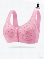 Women'S Plus Size Sports Bra Printed Front Button Yoga Exercise Bra, Women'S Sportswear - Image 2