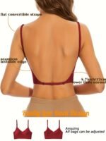 Seamless Backless T-Shirt Bra For Women - Sexy, Wireless With Removable Pads, Nylon & Elastane Blend, Hand Washable - Image 6