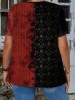 Plus Size Women'S Short Sleeve Casual T-Shirt, Plus Size Women'S Floral Print Trendy T-Shirt. - Image 6