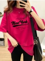 Trendy American Retro Short-Sleeve T-Shirt For Women, Summer 2024 New Design, Niche Korean-Style Half-Sleeve Top. - Image 2