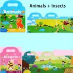 Reusable Sticker Books For Youngsters, Waterproof Double-Sided Design With Dinosaurs, Animals & Vehicles, Educational Toys, Mixed Colors, Paper Material, Perfect For Ages 3+ As Christmas, Halloween, Thanksgiving & New Year'S Gifts - Image 12