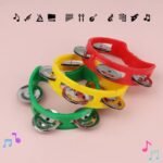 Grasp Training Musical Instrument Educational Toy 4-Bell Hand-Ring Bell Dance Performance Hand-Ring Bell Music Perception Educational Toy New Hand Drum Metal Bell Percussion Instrument Entertainment Instrument Plastic Single Layer Flower Drum Circle - Image 13