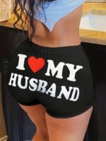 Valentine'S Day Letter Print Shorts Women - Image 3