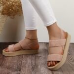 Women'S Flat Slippers Summer Summer Elastic Band Flat Slippers Women'S Thick Sole Slippers Fashionable Outdoor Slippers - Image 3