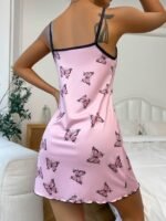 Beautiful Lady'S Butterfly Print Camisole Nightgown - Image 10