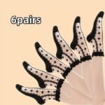 5/6 Pairs Vintage Embroidery Socks, Comfy & Breathable Short Mesh Socks, Women'S Stockings & Hosiery - Image 3