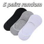 5-Pack Women'S Breathable Invisible Socks, 97% Polyester 3% Spandex, Solid Color Knit Fabric, Comfortable Non-Slip No Show Socks - Image 3